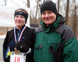 photo of Sarah Sinning and race director Ben Holmes