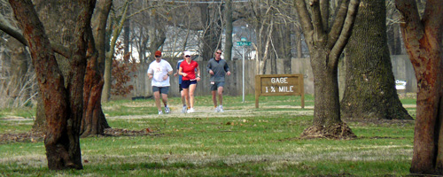 On the Shunga Trail at the Run for Life 10 Mile.