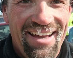 photo of a frozen moustache.