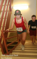 Photo of two runners on the stairs at the Vertical Dash.