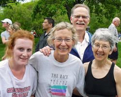 The Johnsons with Dee Boeck at the Mother's Day Run.