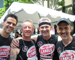 Photo of Keith Dowell and other old guys (age 50+) at the Fight for Air Climb race in Los Angeles.