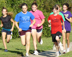 TheJunior High Lawrence Runners start their time trial.