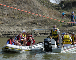 Photo of boat crossing outside Linwood.