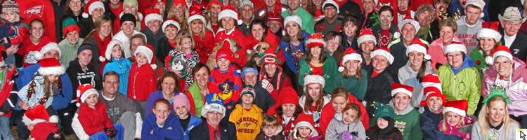 Group photo before the Dec 15, 2012 Jingle Jog through downtown Lawrence.