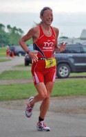 Chrissie Wellington by run station number 4.