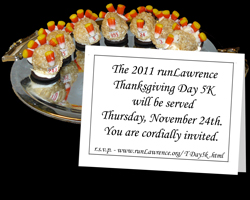Invitation to the runLawrence Thanksgiving Day 5K and link to web page.