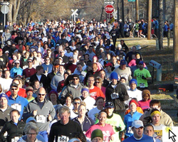 2011 runLawrence Thanksgiving Day 5K photo on N 4th Street.