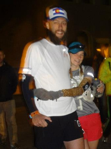Photo of Nick Lang and Laurie Euler before the start.