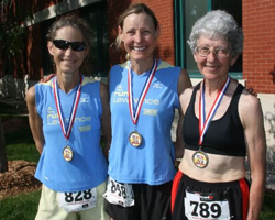 Photo of Karen Hyde, Becky McClure and Dee Boeck at the 2012 Olathe Heart and Sole 5K.