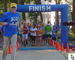 Red Dog Gardner leading the starters of the Run to Remember 5K around the first turn.