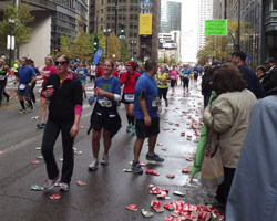 Photo of Stephanie Ammann at the Chicago Marathon.