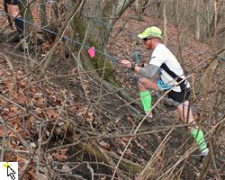 Photo of Trevor Muchow ascending Misery Ridge at the February 9, 2013 Psycho Wyco Trail Races.