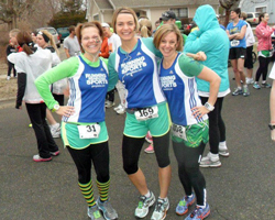 LaRisa Chambers-Lochner, Julie Loats and Tesa Green - top 3 F40-44 at the 2013 Shamrock Shuffle 5K.