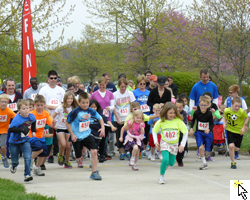 Start of the Sunflower Marathon Club 5K on Sunday, May 5, 2013 at the CLinton Lake Softball Complex.