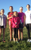 Photo of the Youth RUnning Project Middle School Cross COutnry runners at the October 12 Shawnee Mission West Meet.