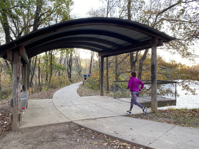 Jonie Starks on the Saturday Dog Days run through Sandra Shaw Park.  Photo by Sean Williams.