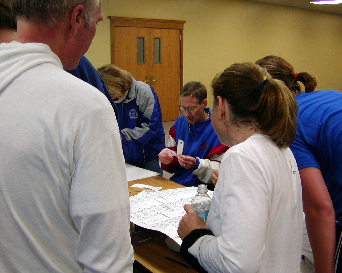 Bob Woods tabulating the results