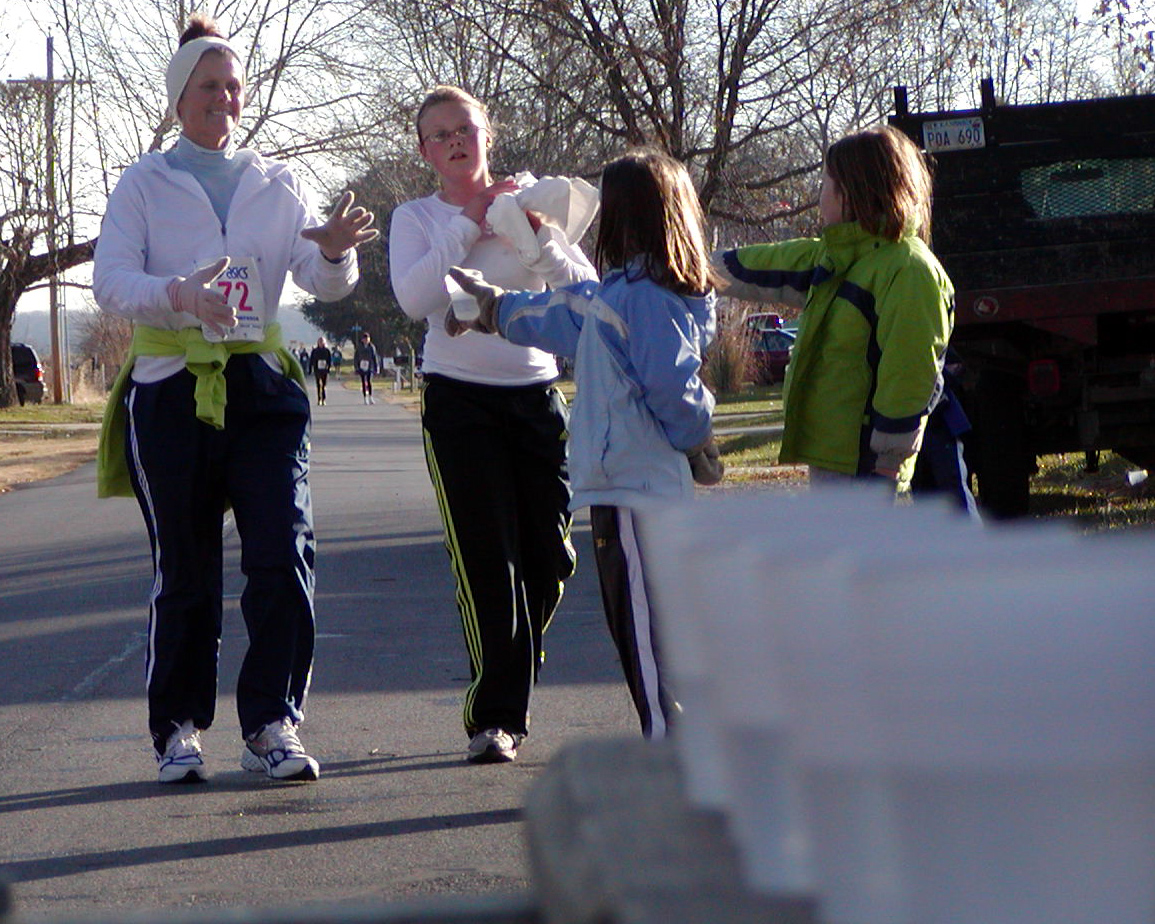 Denise Johnson at the water aid station