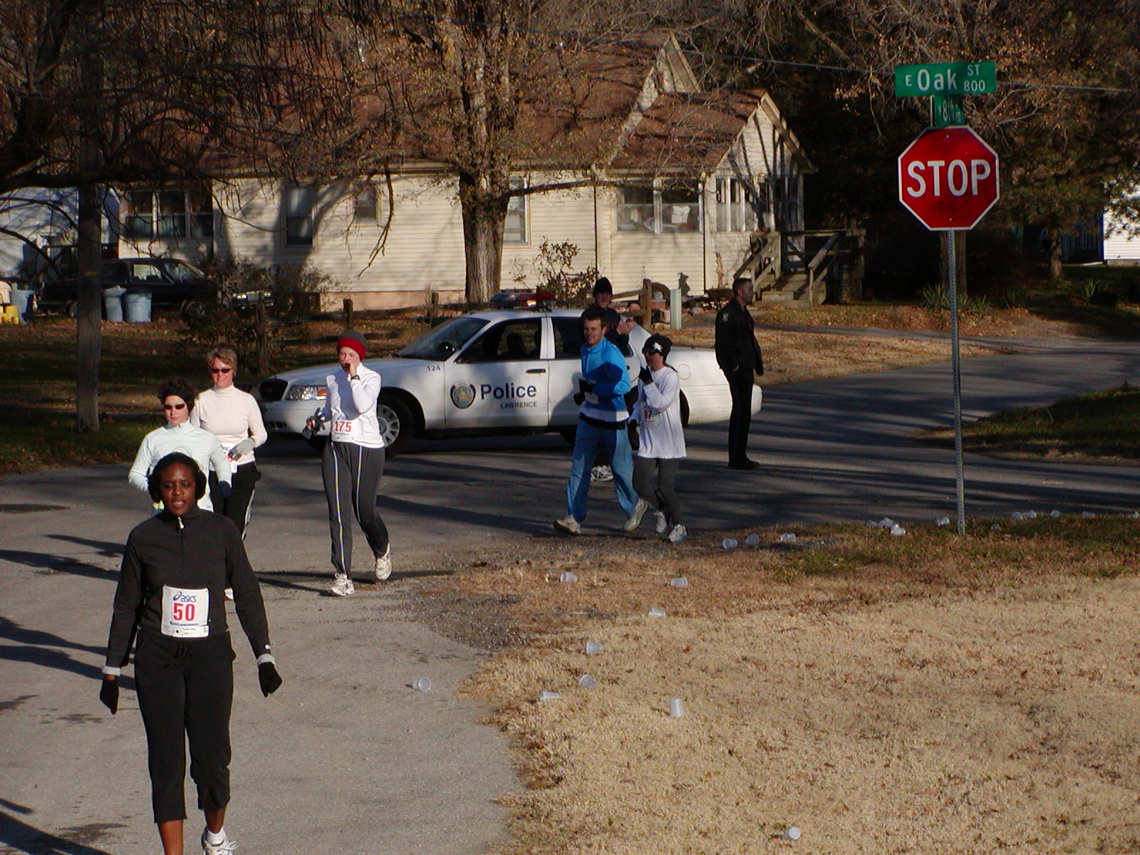 Susan King approaching the levee