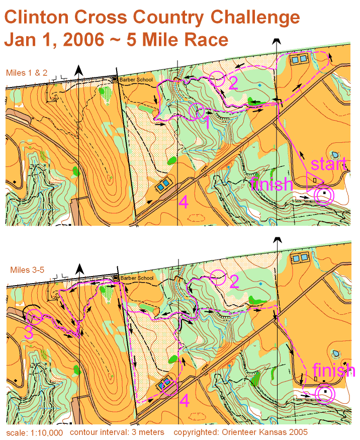 Clinton Cross COuntry Race course map for 5 mile race