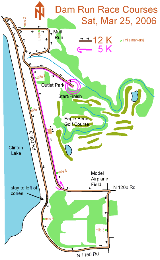 Dam Run 12K and 5K  map