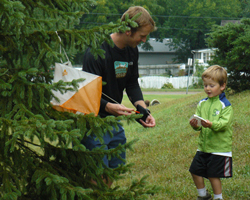 Photo of the father and son from the Hamel team at the RObinson Gym orienteering event on Sept 18th.